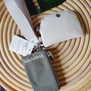 [ NWT ] Lululemon Dual Pouch Wristlet Green Sage White Opal One Size Wallet
